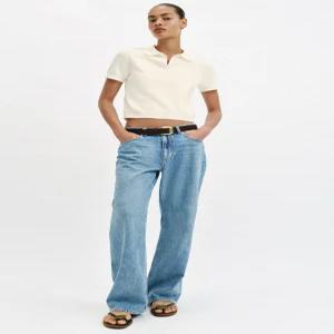 ZARA 콘트라스트 레이스 니트 폴로셔츠 - 화이트 2142/440/250 282568