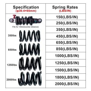 EXA Form-리어 쇼크 업소버 291R 스프링, Kindshock 다운힐 MTB 자전거 125mm 전기 스쿠터
