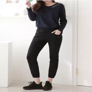 셀럽하우스 진청 데님 밴딩 여자 조거팬츠 스판바지 데일리룩