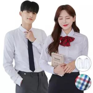 교복몰 (2장패키지)남녀 컬러체크 셔츠