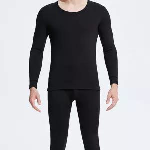 남성 기모 이너 발열 내의 상하세트 보온 내복 블랙 겨울 레이어드 정장 남자