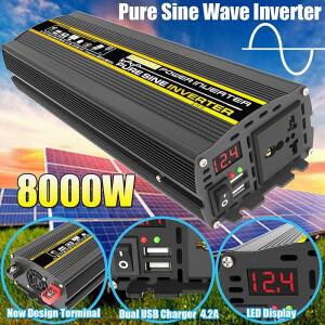 순수 정현파 인버터 DC 12V-AC 220V 3000W 휴대용 전압 변환기 자동차 가정용 야외용 태양광