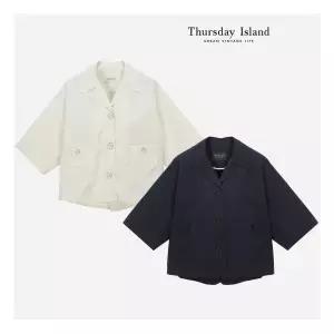써스데이아일랜드 Thursday Island 7부 소매 라운드 헴라인 자켓T244MJK301W 512876