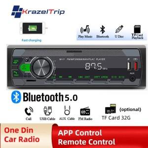 공용 자동차 라디오 One Din 12V Bluetooth Autoradio 스테레오 MP3 플레이어 대시 AUX/FM/USB/BT 지원 음