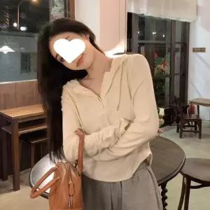 데일리 여성 티셔츠 후드 단추 여자 긴팔 패션의류 학생룩 얇은 편한 심플