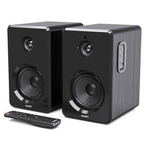 MAJORITY D40 액티브 북쉘프 스피커 | AUX 강력한 채널 2.0 디지털 블루투스, HIFI 사운드 USB 스테레오 전원 재생 스튜디오 컨트롤 증폭 광학, RCA,