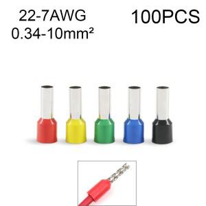 100Pcs 16/12AWG 게이지 페럴 전기 커넥터 와이어 엔드 크림프 터미널 케이블 절연 접점