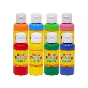 키즈 핑거페인트60ml 8색 세트미술물감 그림 어린이용 용물감 놀이 형광
