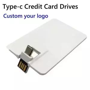 사용자 정의 로고 신용 카드 USB 플래시 드라이브 4GB 2 in 1 C타입 스마트폰 컴퓨터 노트북 자동차 메모리