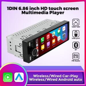 1DIN 공용 MP5 6.86인치 자동차 라디오 지원 무선 카플레이 안드로이드오토 AUX USB SWC BT 터치 스크린 멀