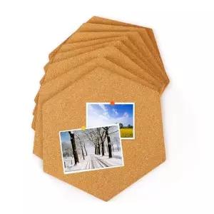 코르크 보드 육각형 메모 탄화 게시판 8P