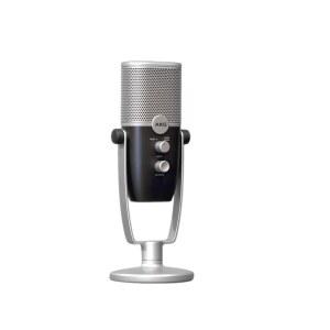 AKG PRO AUDIO ARA 프로페셔널 USB-C 실버 캡처 오디오 스트리밍을 영상, 비디오 셀프 게임 및 & 블루 모드, 위한 듀얼 콘덴서 팟캐스트, 패턴 마이크,