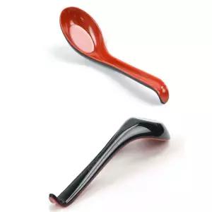 멜라민 라면 우동 국물 스푼 수저 16.2cm 3호 적색