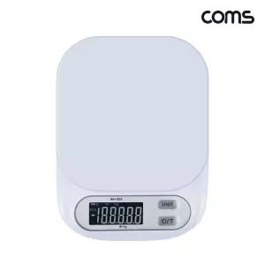 Coms 디지털 주방 저울 1g 단위 측정 영점기능 White이유식 조리용품 무게 손저울 가정용