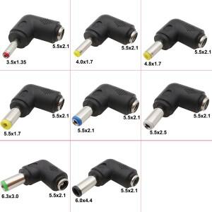5/2/1Pcs 직각 DC 5.5x2.1mm 암 잭-3.5x1.35 4.0x1.7 6.3x3.0 수 커넥터