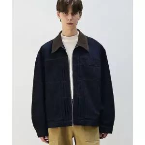 [국내정품] 드로우핏 DRAW FIT 레이어 플리츠 워크 데님 자켓 [DARK BLUE] DFDN4304DBL 111515