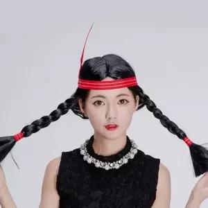 파티 소품 여성 뉴인디언 헤어 가발 머리띠 장식 헤어밴드 선글라스