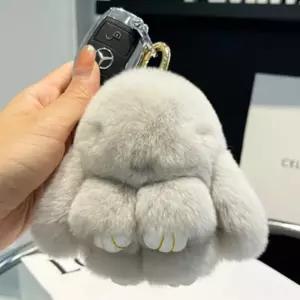 인형키링 털 귀여운 동물 가방 키링 열쇠고리 10cm자동차링 품품이 홀더 방울링 토끼링 품이링 털링 장식 7