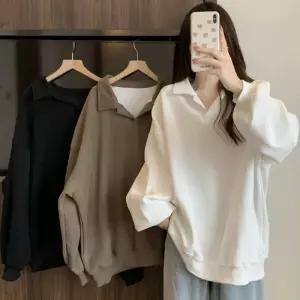 SIS-110 카라루즈맨투맨여자긴팔핏티 흰색 검정오버 브라운 데일리 여성 여자 핏티