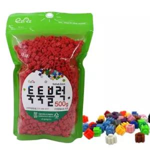(이지툭툭블럭) 9mm 리필 500g_빨강방과후교구활동 미니 블록 학습용 교육용 조립 툭툭 어린이