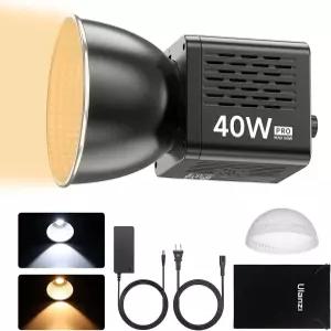 ULANZI 40W Pro 휴대용 LED 비디오 라이트 DC 전원 어댑터 3400mAh 내장 배터리 메탈 미니 듀얼 컬러 온도
