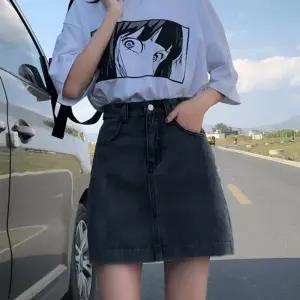 아리 미니 데님 스커트 JSC 2024041301청치마 심플 기본 데일리 베이직승 연청 흑치마 캐주얼