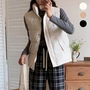 여성 하이넥 패딩조끼 ELC-9005따뜻한 캐주얼 데일리 심플 트렌디 베이직 경량 겨울