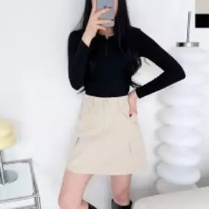 KQQ 9188 카고 미니-스커트 벨트 포함 치마 여성 캐주얼 패션 짧은 디자인