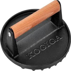 KOGIGA 주철 스매시 버거 프레스 2.5파운드 - 7인치 원형 헤비 듀티 베이컨 그릴 중량 플랫 언 스테이크