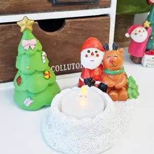 따끈 불멍 행복 산타 트리 세트 장식품 소품 크리스마스 집꾸미기 꾸미기 인형