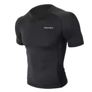 (BASE LAYER-KMESH-SS BLACK)매쉬아이스터치 반팔 베이스레이어 블랙-슬림핏스포츠티셔츠 트레이닝 스포츠