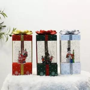 20112 선물상자 워터볼 오르골 (3type)장식소품 볼오르골 크리스마스 트리 인테리어 인테리어품 용오르골