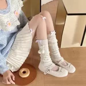 워머삭스 겨울 따뜻한 다리 발목 발 토시 방울끈 니트 레그 워
