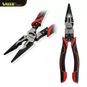 다기능 멀티 롱로우즈 8in 11095 피복기 VALUE 5IN1노즈플라이어 압착펜치 공구 복제거 낚시용 전자 미니로