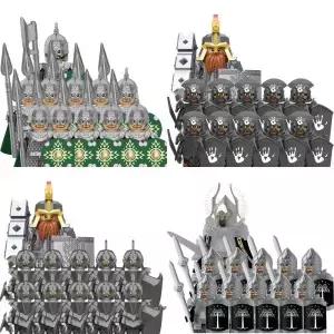 중세 엘프 로한 군인 가드 육군 lotr 액션 피규어 미니 벽돌 인형 빌딩 블록 조립 MOC DIY 선물 용품