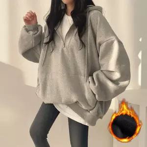 여성 2컬러 소프트 기모 하프집업 후드티후드 남자 의류브랜드 후드 여자 패션 데일리 루즈핏 오버
