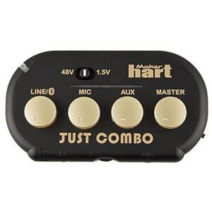 MAKER HART JUST COMBO - 팟캐스트 마이크 회의에 포함, 3채널 및 스테레오 전원 용이함 미니 믹서, USB /마이크 오디오 출력 /블루투스 출력, 입력, 2개