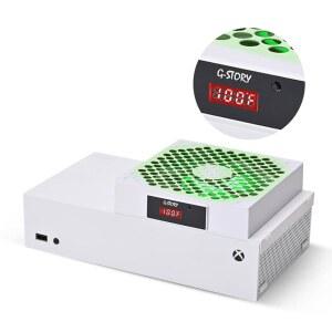 온도 LED 디스플레이 고성능 쿨 저소음 3단 1500/1750/2000RPM(140MM) RGB LED(흰색 화이트)로 자동 팬 속도 조절가능 Xbox Series S용 G-STORY