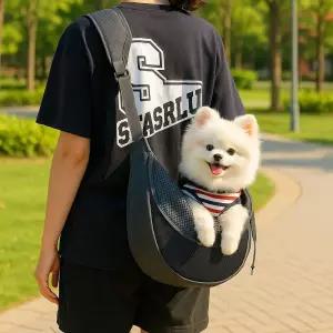 BNP_2010 강아지 고양이 통풍 메쉬 슬링 크로스백가방 펫이동백 크로스백 애견 애견백 외출