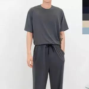 아이스 일자 무지 반팔 1P 팬츠 남자여름반팔바지세트
