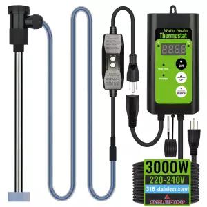 링롱템프 240V 3000W 잠수정 침지 온수 욕조 및 수영장 전기 온수기 온도 조절 위한 GFCI 지상 공기 주입식