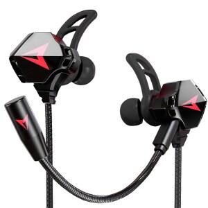 KASOTT BATTLE BUDS PRO 인이어 게이밍 볼륨 이어폰(블랙) PS, ONE, XBOX 게임, 모바일 컨트롤, 듀얼 음소거 스위치, 유선 및 PC용 닌텐도 마이크, 헤드셋,