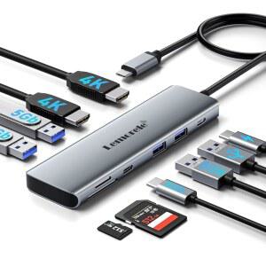 노트북 도킹 스테이션 듀얼 HDMI 모니터, /TF, 델 PD IN SD USB 허브, /A 충전, 모드만 1 C 5개, SST 포트 스테이션(맥OS는 지원) / 2개, 10 /서피스용 /레노버 XPS