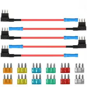 5팩 마이크로 3 퓨즈 탭 추가 회로 어댑터 5A 0A 20A 25A 30A 자동차 트럭 RV 실내 LED 대시 캠 및