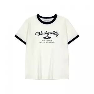 와키윌리 WACKY WILLY 우먼스 프린트 링거 반팔티셔츠 아이보리 WA2502ST65IV 244115