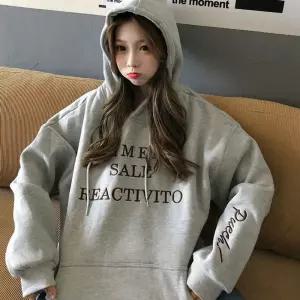 레터링 여성 후드티 루즈핏 여자 기모 긴팔 셔츠편한티셔츠 예쁜 겨울의류 셔츠 대학생패션