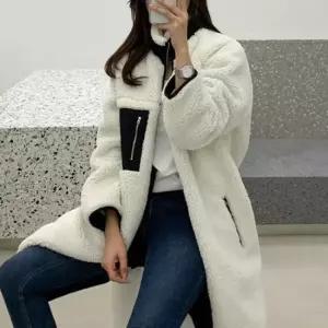 롱후리스 부드러운 양털점퍼 흰색 롱점퍼 여성 아우터