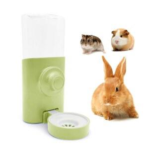 RABBIT 물병, 600ML /21온스 걸이식 물 (그린) 페렛 디스펜서 친칠라 케이지 다람쥐 고슴도치 기니피그 고양이 크레이트 피더 버니 강아지 허치