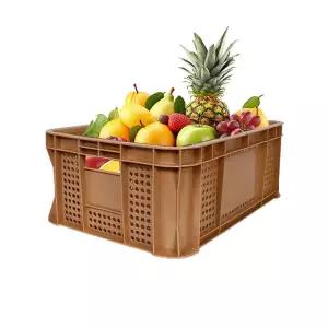 운반상자2호 브라운 플라스틱 사각 손잡이 이사바구니농산물 바스켓 창고정리 소쿠리 박스 마트 야채