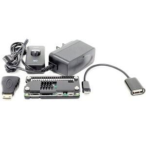 MICRO CONNECTORS, INC 라즈베리 파이 제로 스타터 케이스 및 케이블 (RAS-PCS01PWR-BK) 포함 어댑터 키트, 전원